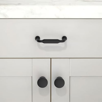 10 Pack Matte Black Cabinet Pulls 3 Inch(76mm) Kitchen Cabinet Handles Solid Zinc Alloy Cabinet Hardware Drawer Pulls - color: Matte Black, size: 3" Hole Center