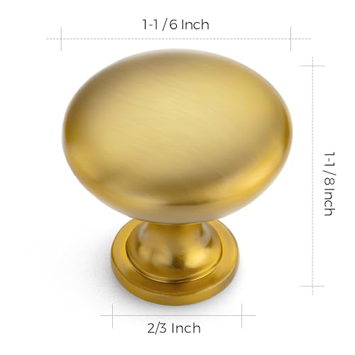 Ravinte Gold Round Zinc Cabinet Knobs,1-1/6 Inch,30 Pack - color: Gold