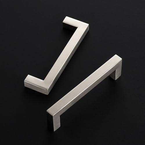 Ravinte Brushed Nickel Square Pulls Cabinet Handles,4-1/2 Inch,30 Pack - color: Brushed Nickel, size: 4-1/2 Inch Hole Center