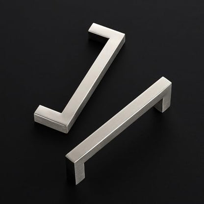Ravinte Brushed Nickel Square Pulls Cabinet Handles,4-1/2 Inch,30 Pack - color: Brushed Nickel, size: 4-1/2 Inch Hole Center