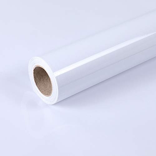 tiltil Glossy Peel and Stick Wallpaper White Contact Paper 23.6" × 197" - color: Pure White, size: 23.6" x 197"