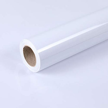 tiltil Glossy Peel and Stick Wallpaper White Contact Paper 23.6" × 197" - color: Pure White, size: 23.6" x 197"