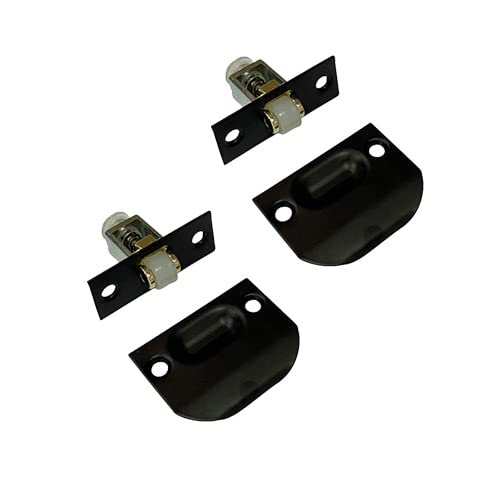 QCAA Solid Brass Roller Catch, Matte Black, Made in Taiwan, 2 Pack - color: Matte Black, size: 2 Pack