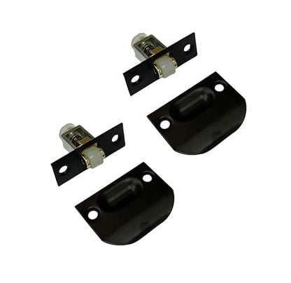 QCAA Solid Brass Roller Catch, Matte Black, Made in Taiwan, 2 Pack - color: Matte Black, size: 2 Pack