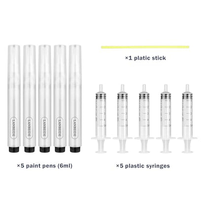 LANBEIDE 5 Refillable Paint Pens for Wall and Furniture Touch-Ups - size: 5 Count (11 pcs kit)