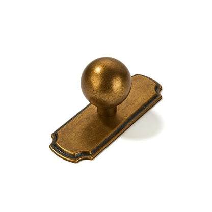 khtumeware 10-Pack Heavy Duty Solid Backplate for Cabinet Knobs Antique Brass Drawer Knobs with Backplate Suitable for Dresser and Kitchen Cabinet Hardware. - color: Antique Brass