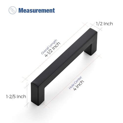 Ravinte Matte Black Square Pulls Cabinet Handles,4 Inch,30 Pack - color: Matte Black, size: 4 Inch Hole Center