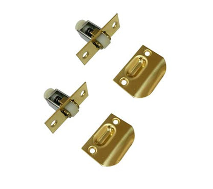 QCAA Solid Brass Roller Catch, Polish Brass, Made in Taiwan, 2 Pack - color: Polished Brass, size: 2 Pack