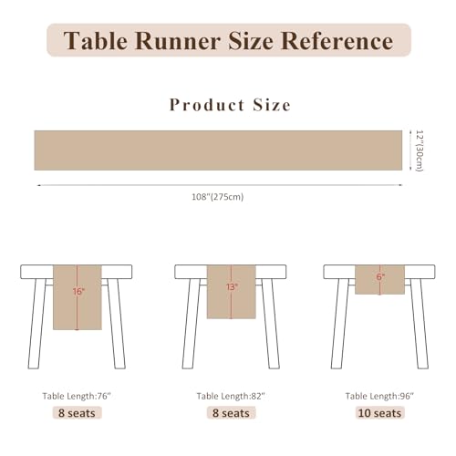 Burlap Boho Table Runner Macrame Brown 108in Farmhouse Woven Runner - color: Brown, size: 12'' x 108''
