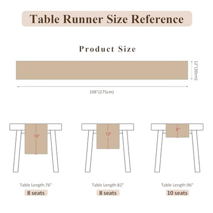 Burlap Boho Table Runner Macrame Brown 108in Farmhouse Woven Runner - color: Brown, size: 12'' x 108''