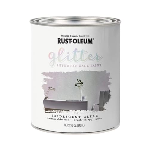 Rust-Oleum Glitter Iridescent Clear Brush-On Paint - color: Iridescent, size: 28 Fl Oz (Pack of 1)