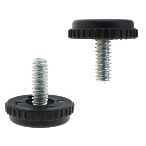 MEETOOT 12PCS Screw in Threaded Furniture Leveler Furniture Leveling Feet 1/4-20 Furniture Adjustable Non Slip Feet for Furniture Table Chair Cabinet and Bathroom Cabinet