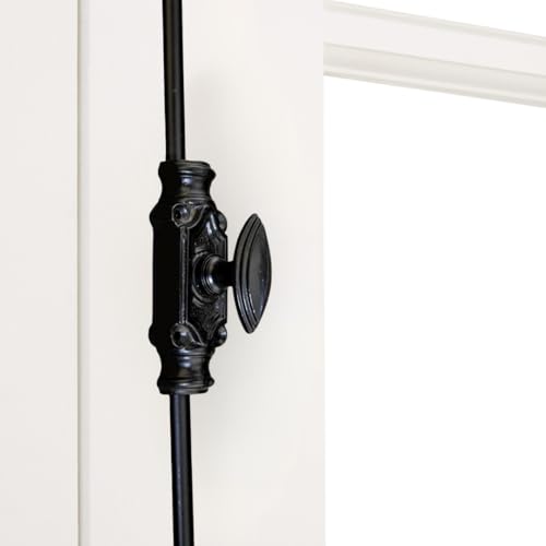 Durable Iron Cremone Bolt 2' – Vintage Black Powder Coat, Customizable Rods, Ideal for Antique Cabinets & Small Doors, Stylish & Reliable Cabinet Lock Hardware