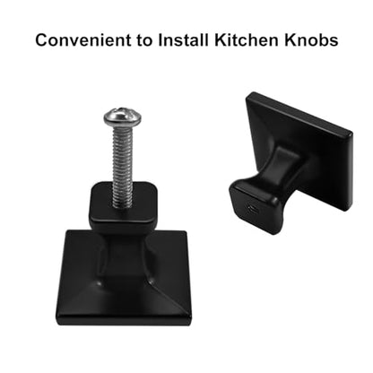 12 Pack Black Matte Cabinet Knobs, Square Drawer Knobs(30mm/1.2 Inch) - color: 12 PCS