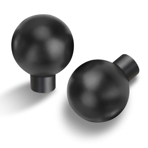 Lardmon 3 Pack Matte Black Cabinet Knobs Drawer Knobs 1 Inch(25mm) Diameter Modern Single Hole Cabinet Pulls Solid Kitchen Knobs Cabinet Handles Heavy Duty Kitchen Hardware for Dresser - color: Matte Black, size: Knob