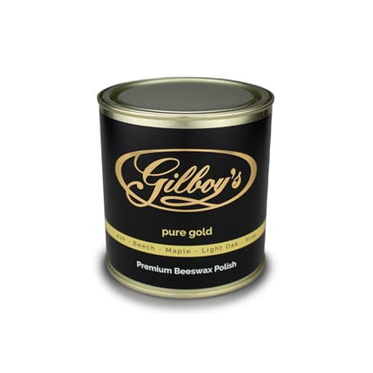 Gilboys 'Pure Gold' Clear Beeswax Polish for All Types of Wood and Furniture (1L). Ideal for use on Ash, Beech, Maple, Light Oak, Pine and Any Tired and Dried Out Wood Finish.