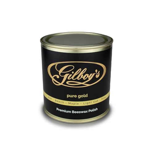 Gilboys 'Pure Gold' Clear Beeswax Polish for All Types of Wood and Furniture (1L). Ideal for use on Ash, Beech, Maple, Light Oak, Pine and Any Tired and Dried Out Wood Finish.