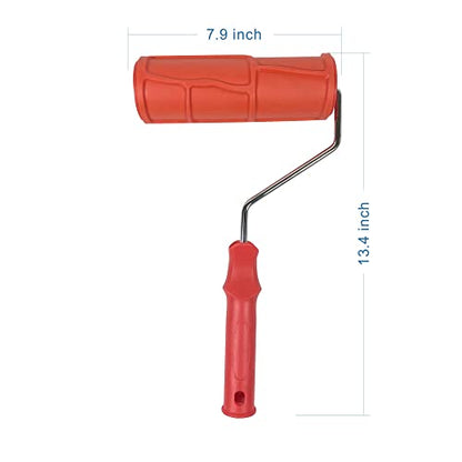 Hanroy 8'' Texture Rubber Roller for Walls, Embossed Paint Roller - color: 2037T
