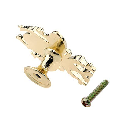 HEVSTIL 2Pk Gold Bee Cabinet Knob, Nature Theme Single Hole Furniture Pull - color: Gold, style: 2 Pack