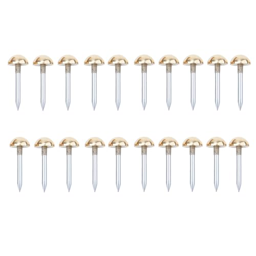 dophee 20Pcs Gold Small Round Head Brass Upholstery Nails Tacks, 10mm - color: Gold, size: 10mm
