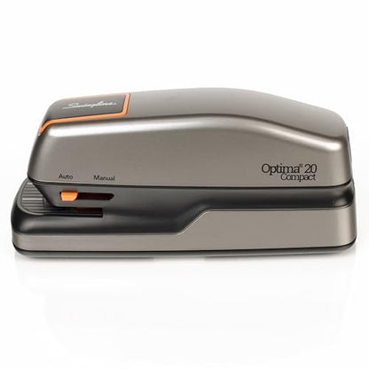 Swingline Electric Stapler, 20 Sheet Capacity, Optima 20, Jam Free, Compact, Automatic or Manual, Plug in or Battery, Orange and Gray (48207) (Pack of 3) - size: 20 Sheet, style: Half Strip (Compact) (Pack of 3)