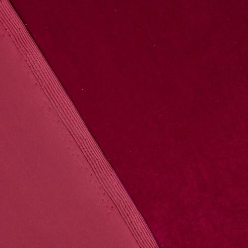Stretch Velvet Fabric 60 Inch Polyester Spandex By The Yard for Sewing Apparel & Upholstery - Burgundy (1 Yard) - color: Burgundy, size: 1 YARD