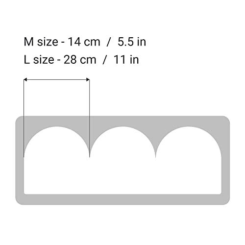 Border Reusable Plastic Wall Stencil // Frill - SEMICIRCLES 14 // Art Craft Mylar Template (17.7"x37.4") - color: Frill Semicircles 14, size: 45x95cm