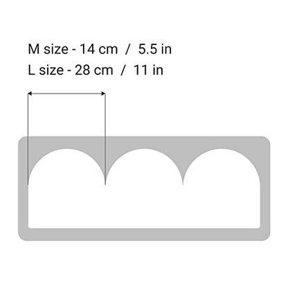 Border Reusable Plastic Wall Stencil // Frill - SEMICIRCLES 14 // Art Craft Mylar Template (17.7"x37.4") - color: Frill Semicircles 14, size: 45x95cm