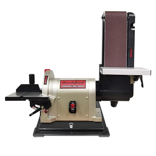 BUCKTOOL Rotating Base Belt Disc Sander with Y-Fitting,4x36" Belt,8" Disc - size: 3/4 HP & 4"x36" & 8" & Rotating Base
