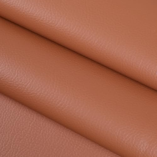 Faux Leather 0.7mm Upholstery Fabric by the Yard 55x180 Inch Brown - color: Brown, size: Pre Cut 5 Yard