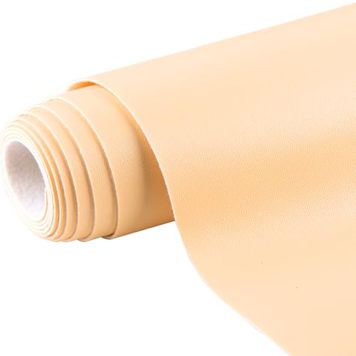 Ramya 16x54 Inch Smooth Faux Leather Sheet,Used for Different DIY Process Projects, Leather Earrings,Upholstery, Leather Roll in Multiple Colors (Khaki) - color: Khaki