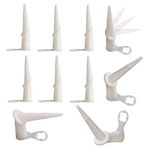 10-Pack Caulk Nozzles - Brostown Universal 360 Degree Rotating Bent Cartridge Sealant Nozzle Plastic Caulking Glue Head