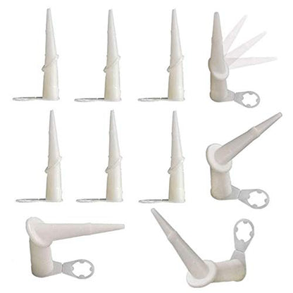 10-Pack Caulk Nozzles - Brostown Universal 360 Degree Rotating Bent Cartridge Sealant Nozzle Plastic Caulking Glue Head