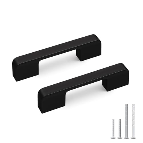 Black Cabinet Handles 3 Inch Matte Black Cabinet Pulls 10 Pack - color: Black, size: 3 Inch (76 mm) Hole Centers