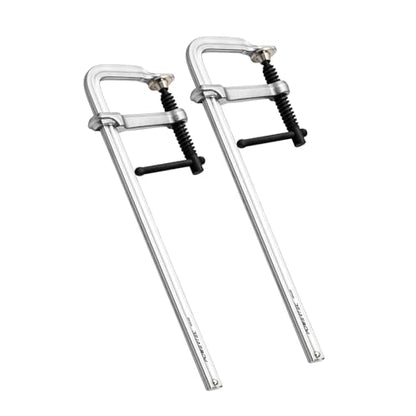 POWERTEC Heavy Duty 12" F Style Bar Clamps, 3-5/8" Throat, 480 lb Clamping Force – Woodworking, Cabinetry, Welding & Workshop Use, 2 Pack (72339) - size: 12" Bar Clamps (2PCs)