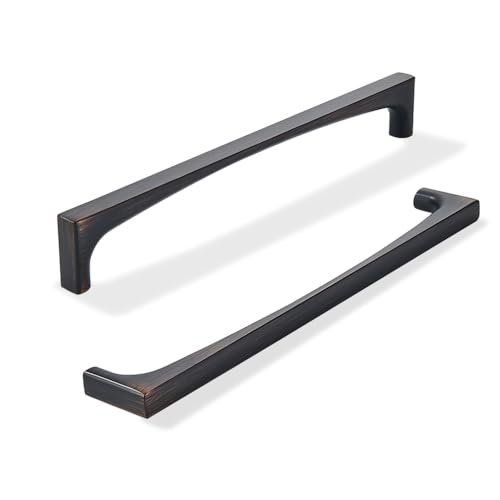 khtumeware 5 Pack Solid Handles 12-Inch(305mm) Oil Rubbed Bronze Cabinet Pulls,Heavy Duty Venetian Bronze Handles Cupboards, Drawers and Bathroom Hardware - color: Oil Rubbed Bronze, size: 12"(305mm) Hole Center, style: 5-Pack
