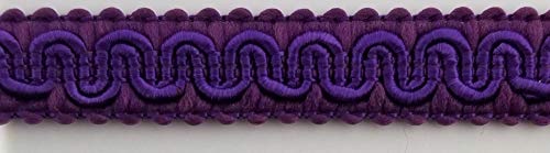 1/2" Scroll Braid Gimp w/Backing - 10 Continuous Yards - Many Color Options! (Purple) - color: Purple