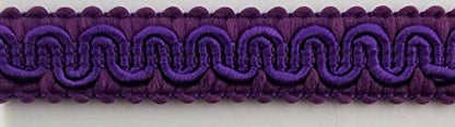 1/2" Scroll Braid Gimp w/Backing - 10 Continuous Yards - Many Color Options! (Purple) - color: Purple