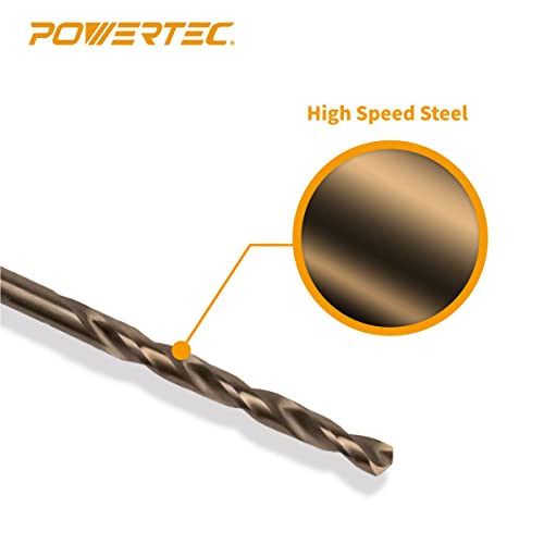 POWERTEC M35 Cobalt Drill Bit 1mm-3mm, 50-Pk HSS Twist Bits (QDB2104) - style: 50PK Metric Cobalt Drill Bits Set (1mm-3mm)