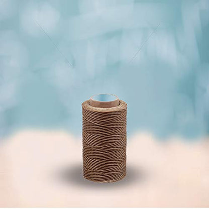 284Yards Leather Sewing Waxed Thread, 0.8mm Waxed Thread for Bookbinding - color: Khaki