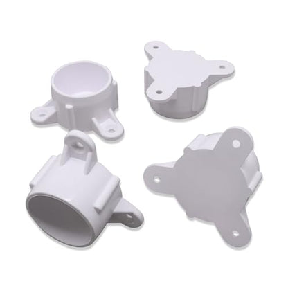 1-1/4 Inch PVC Flange PVC Table Leg Cap, 4 Pack Furniture Grade Rod Holder with Mounting Screws, Pipe Flange Fittings for DIY Making Storage Shelves, Support Feet - size: 1-1/4 Inch