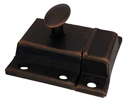 QCAA Oval Turn Cabinet Latch, for Cupboard & Other Furniture, Large, Antique Copper, Made in Taiwan, 1 Pack - color: Antique Copper, size: 1pack-large