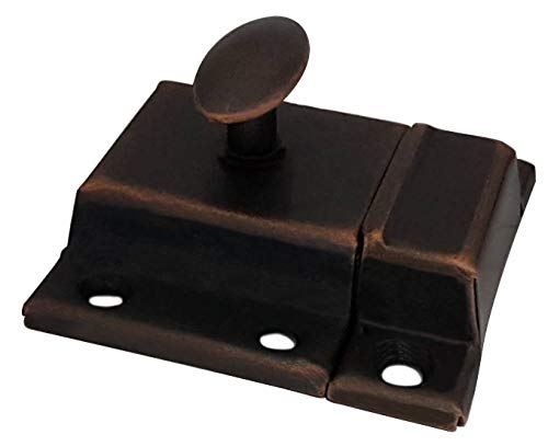 QCAA Oval Turn Cabinet Latch, for Cupboard & Other Furniture, Small, Antique Copper, Made in Taiwan, 1 Pack - color: Antique Copper, size: 1pack-small