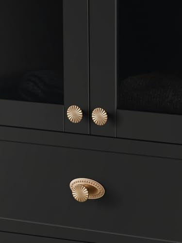 10 Pack Champagne Bronze Cabinet Knobs Flat Drawer Pulls Kitchen Cupboard Bathroom Dresser Cabinet Hardware Handles Zinc Alloy - color: Champagne Bronze, size: Knob