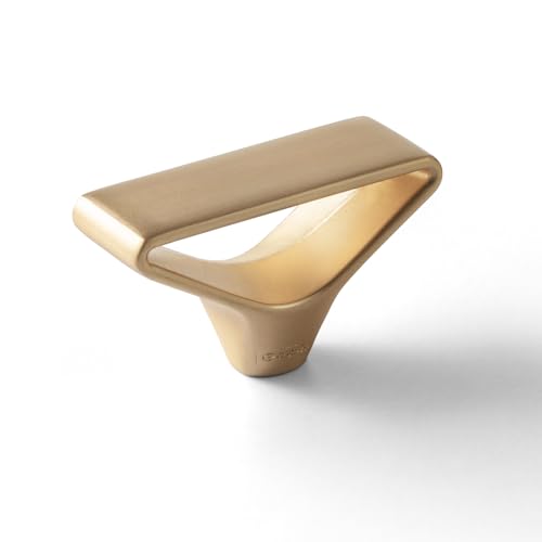 Goo-Ki 6 Pack Champagne Bronze Elegant Matte Modern Triangular Cabinet Knobs with Open Center Design Brushed Zinc Alloy Drawer Hardware - color: Champagne Bronze