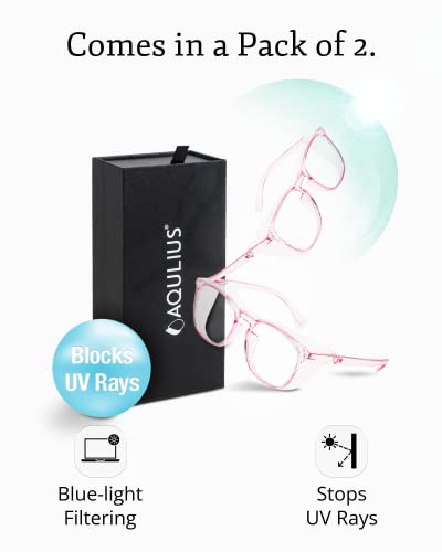 Aqulius Safety Glasses for Women & Men - 2 Pack - Scratch-Resistant Protective Eyewear, Shooting Glasses, Safety Goggles - color: Pink