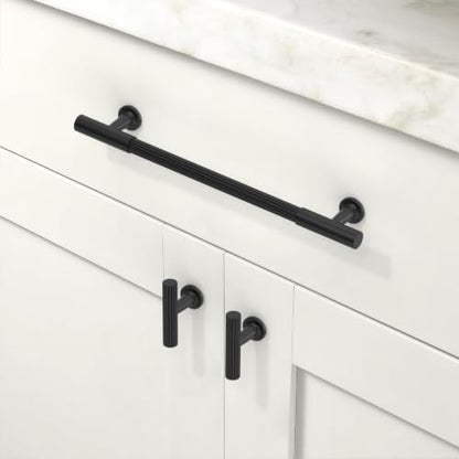 10 Pack Matte Black Cabinet Pulls 6 Inch(152mm) Kitchen Cabinet Handles Cabinet Hardware for Drawer Pulls - color: Matte Black, size: 6" Hole Center