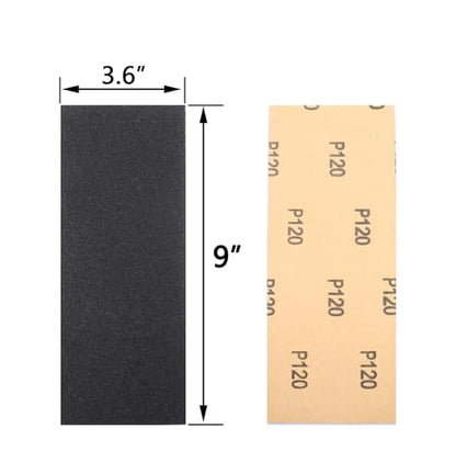 30Pcs 9 x 3.6 Inchs 120 Grit Wet and Dry Handmade Universal Sanding Sheets, Suitable for Woodworking Furniture/Automobiles/Metal/Lacquer Polishing Sandpaper - style: 120 Grit