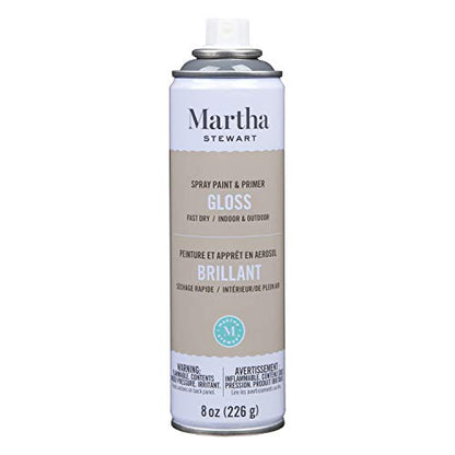 Martha Stewart Paint & Primer 8oz Spray Paint, Gloss Arrowhead, 42904 - color: Gloss Arrowhead