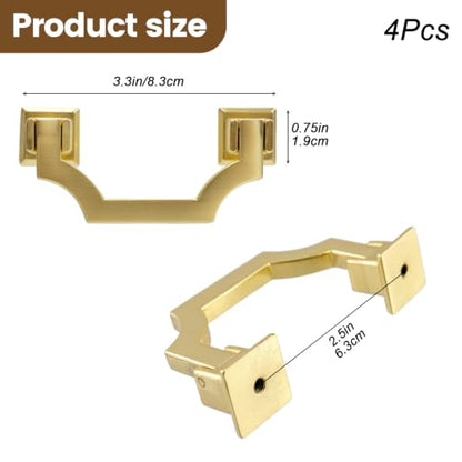 Geesatis 4Pcs Gold Cabinet Pulls, 2.5"Hole Center Zinc Alloy Drawer Handles - color: Gold(4Pcs), size: 2.5inch